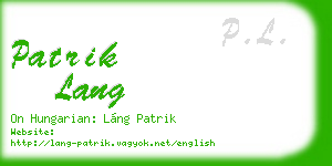 patrik lang business card